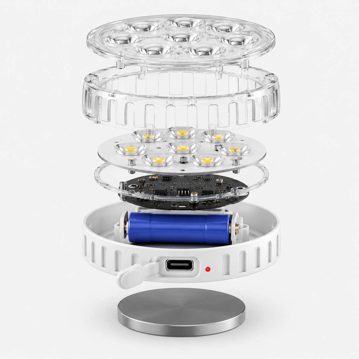 Exploded view of Beyond Pool Light